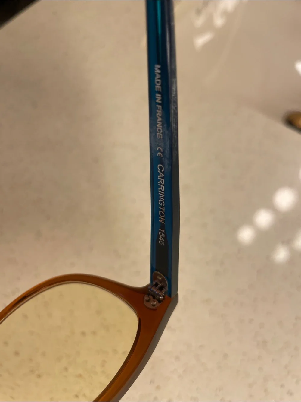 Anne et Valentin Carrington Eyeglasses Frames Amber & Teal As Is